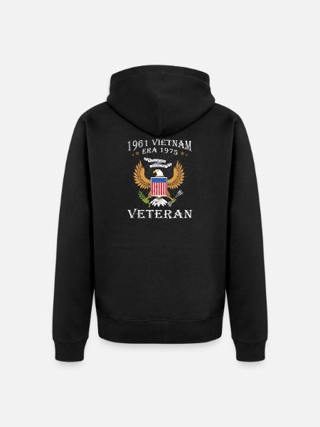 Vietnam - Unisex Premium Organic Zip Hoodie - black
