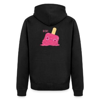 Eisdiele Geschenk Eiscreme Party Sommer Urlaub - Unisex Premium Bio Zip Hoodie - Schwarz - Hinten - Nico (187cm)