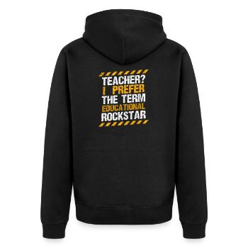 professeur - Veste à capuche bio Premium Unisexe - noir - Dos - Nico (187cm)