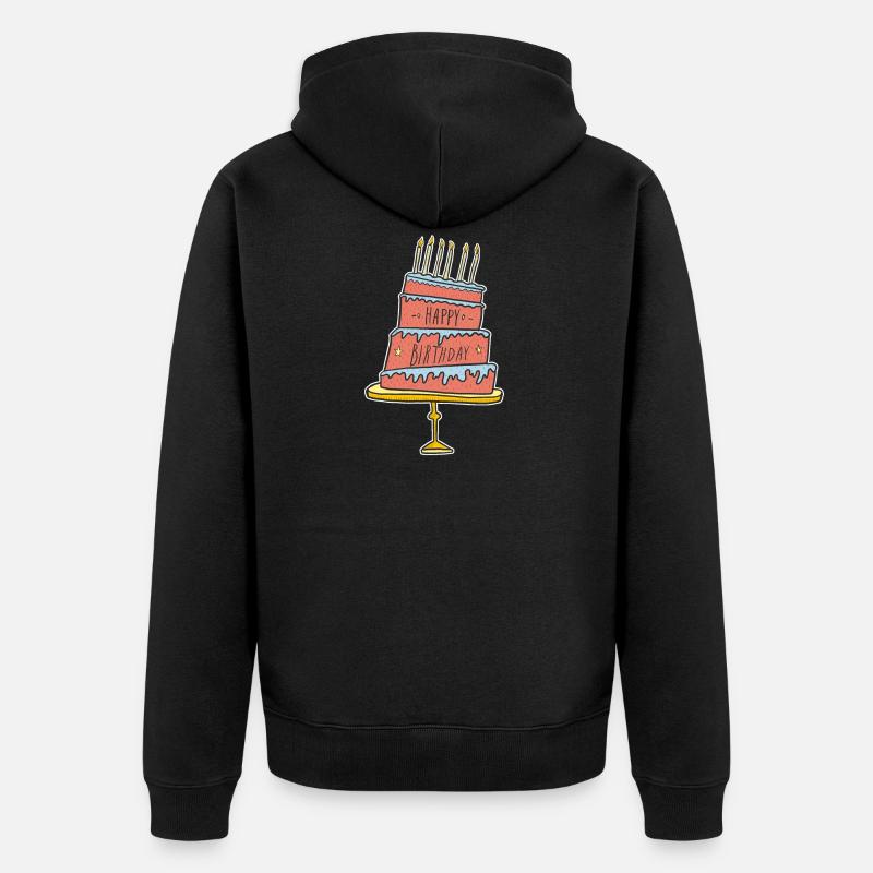 T-shirt de gâteau d'anniversaire - Veste à capuche bio Premium Unisexe - noir