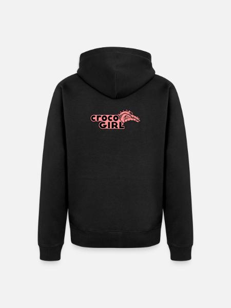 crocodile - Unisex Premium Organic Zip Hoodie - black