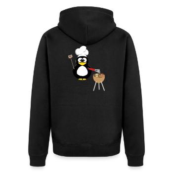 Penguin Barbecue Grilling Grill Master Gifts - Unisex Premium Organic Zip Hoodie - black - Back - Nico (187cm)