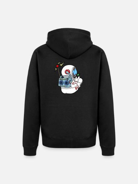 Astronaut Universe - Unisex Premium Organic Zip Hoodie - black