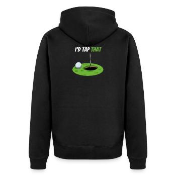 Je toucherais la balle de golf de golfeur - Veste à capuche bio Premium Unisexe - noir - Dos - Nico (187cm)