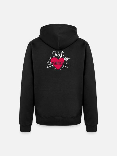 Just Married - Just Married Wedding - Unisex Premium Organic Zip Hoodie - black