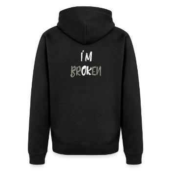 Je suis brisé, je suis d'accord Cadeaux d'ambiguïté - Veste à capuche bio Premium Unisexe - noir - Dos - Nico (187cm)