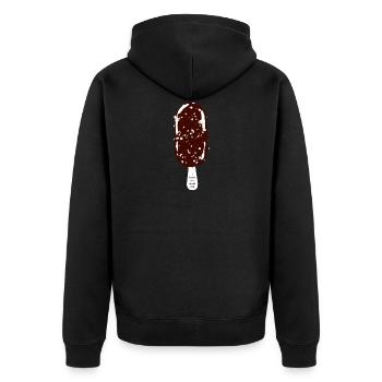 Eis am Stiel - Unisex Premium Bio Zip Hoodie - Schwarz - Hinten - Nico (187cm)