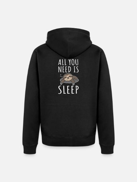 sloth - Unisex Premium Organic Zip Hoodie - black