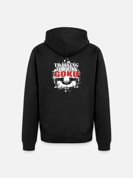 Entraînement pour battre Goku - Premium økologisk unisex-hættejakke - sort