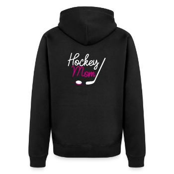 Hockey-Mama - lustiges Sport-Geschenk - Unisex Premium Bio Zip Hoodie - Schwarz - Hinten - Nico (187cm)