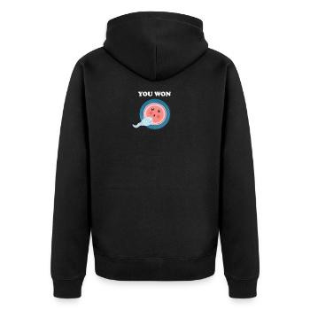 Funny Sperm- Vous avez gagné - Veste à capuche bio Premium Unisexe - noir - Dos - Nico (187cm)
