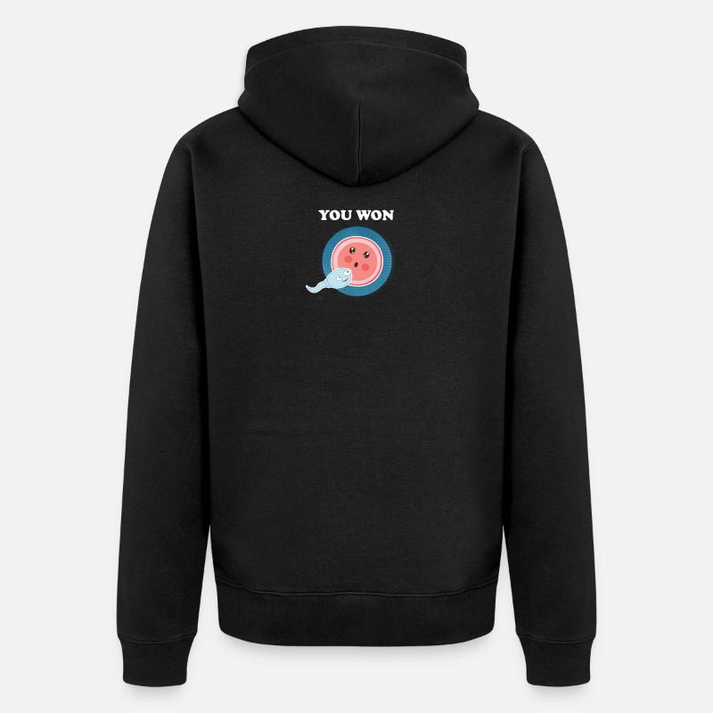 Funny Sperm- Vous avez gagné - Veste à capuche bio Premium Unisexe - noir