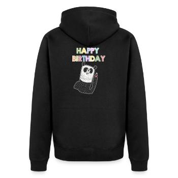 Anniversaire chemise enfant - Veste à capuche bio Premium Unisexe - noir - Dos - Nico (187cm)