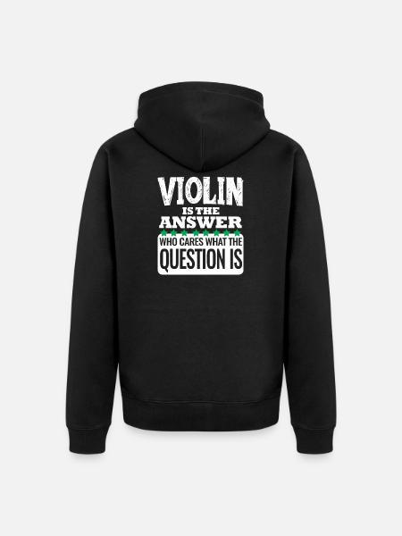 Violin is the answer - Unisex Premium Bio Zip Hoodie - Schwarz