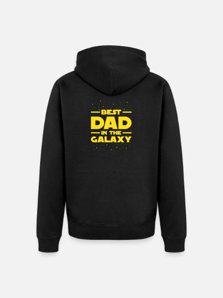 Best Dad in the Galaxy - Unisex Premium Organic Zip Hoodie - black