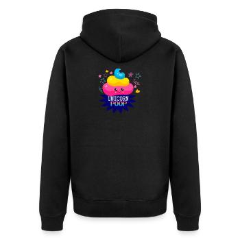 unicorn - Unisex Premium Organic Zip Hoodie - black - Back - Nico (187cm)
