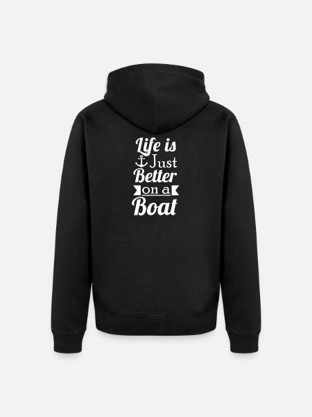 sailing - Unisex Premium Organic Zip Hoodie - black