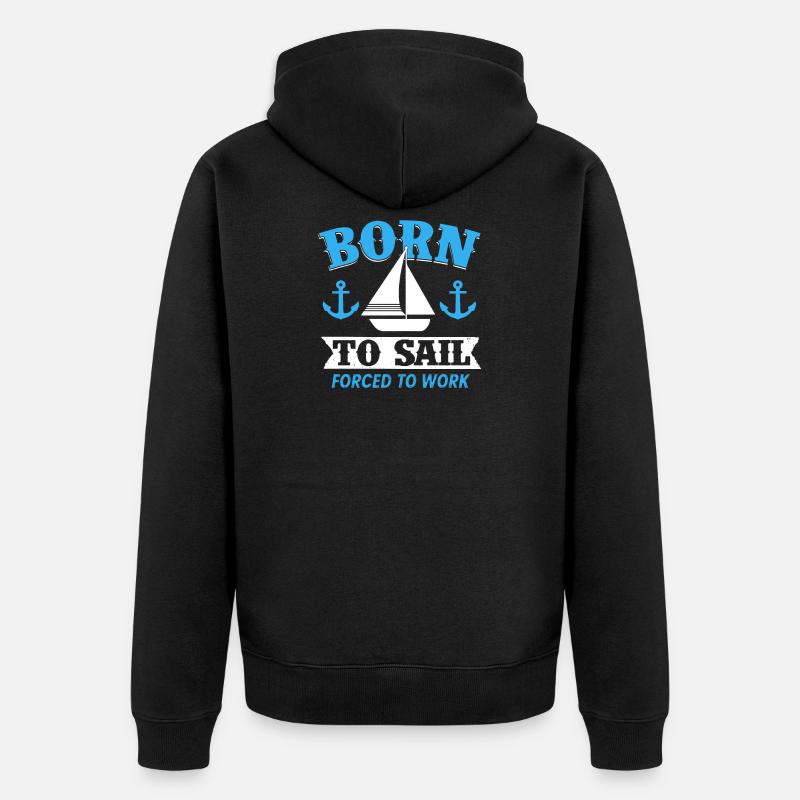 Segeln - Unisex Premium Bio Zip Hoodie - Schwarz