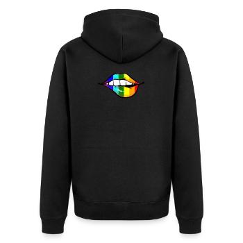 Lips LGTB Pride gay gay arc en ciel - Veste à capuche bio Premium Unisexe - noir - Dos - Nico (187cm)