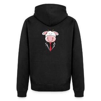 Vache en costume cadeau - Veste à capuche bio Premium Unisexe - noir - Dos - Nico (187cm)