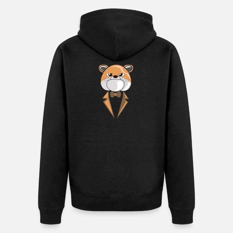 Chien drôle présent en costume - Veste à capuche bio Premium Unisexe - noir