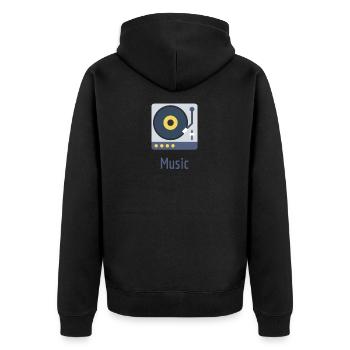 Musik Music - Unisex Premium Bio Zip Hoodie - Schwarz - Hinten - Nico (187cm)