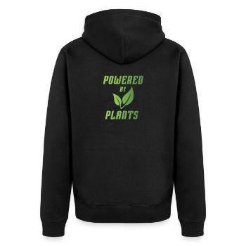 Vegan - Unisex Premium Bio Zip Hoodie - Schwarz - Hinten - Nico (187cm)