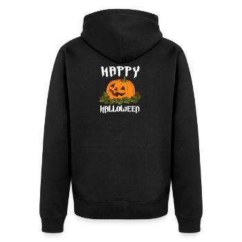 Happy Halloween - Unisex Premium Organic Zip Hoodie - black - Back - Nico (187cm)