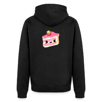 Pie pieces - Unisex Premium Organic Zip Hoodie - black - Back - Nico (187cm)
