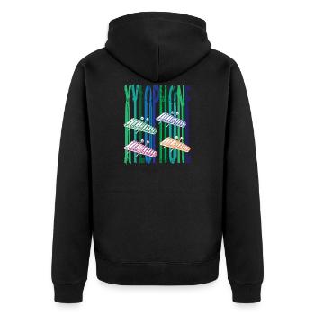 Rainbow xylophone - Unisex Premium Organic Zip Hoodie - black - Back - Nico (187cm)