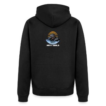 Navy Seals Rescue Diver - Unisex Premium Bio Zip Hoodie - Schwarz - Hinten - Nico (187cm)