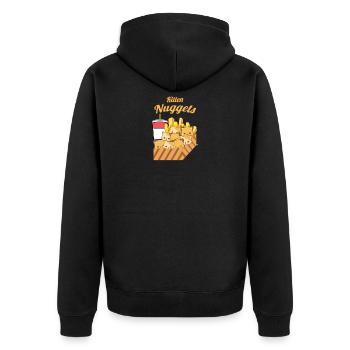 Pépites de chaton cadeau pépites de poulet chaton - Veste à capuche bio Premium Unisexe - noir - Dos - Nico (187cm)