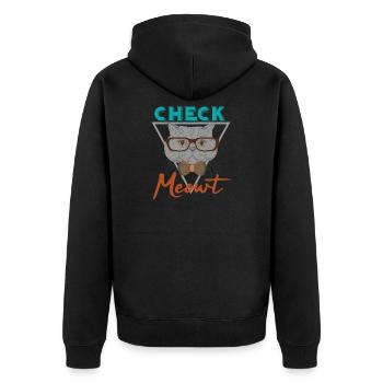 Katze Schachmatt Schach Geschenk - Unisex Premium Bio Zip Hoodie - Schwarz - Hinten - Nico (187cm)