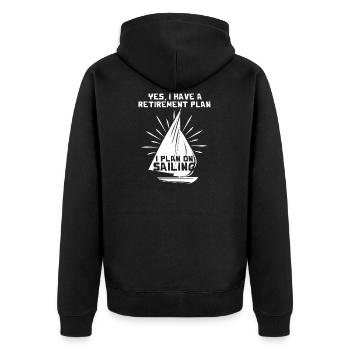 Voilier marin je planifie sur la voile cadeau - Veste à capuche bio Premium Unisexe - noir - Dos - Nico (187cm)