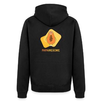 Früchte - Unisex Premium Bio Zip Hoodie - Schwarz - Hinten - Nico (187cm)