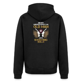 Rifle - Weapon - Rifle - Pistol - Sagittarius - Unisex Premium Organic Zip Hoodie - black - Back - Nico (187cm)