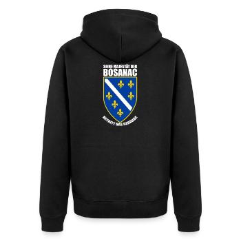 Bosanac Bosnien - Unisex Premium Bio Zip Hoodie - Schwarz - Hinten - Nico (187cm)
