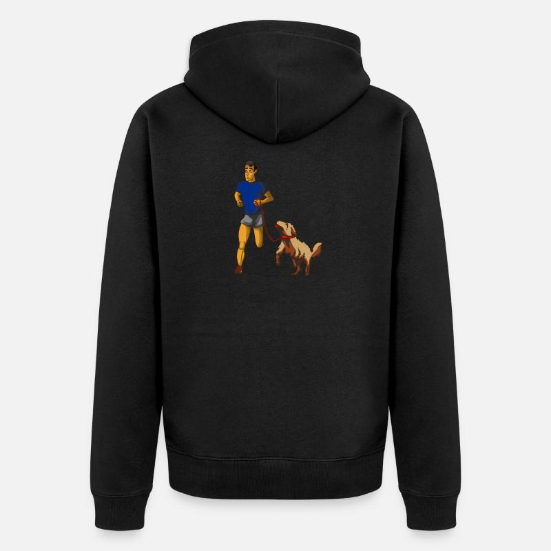 Courir avec chien - Veste à capuche bio Premium Unisexe - noir