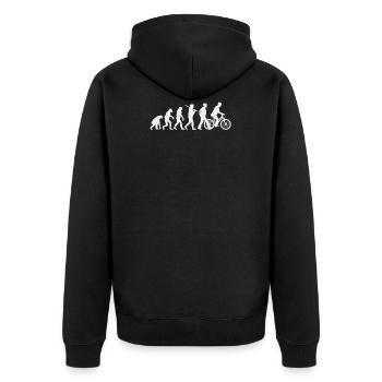 Darwin Evolution Geschenk Fahrrad Radsport Rad - Unisex Premium Bio Zip Hoodie - Schwarz - Hinten - Nico (187cm)