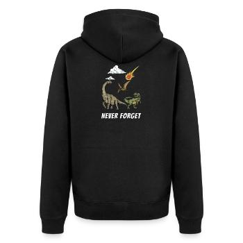 Dino Dinosaurier Steinzeit Fleischfresser T-Rex - Unisex Premium Bio Zip Hoodie - Schwarz - Hinten - Nico (187cm)