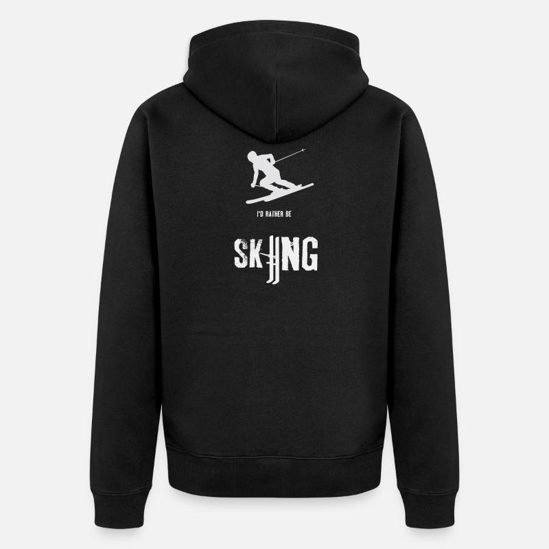 Ski - Ski - Ski - Ski - Veste à capuche bio Premium Unisexe - noir
