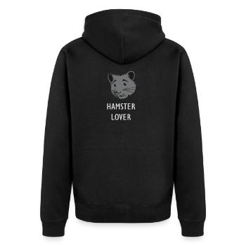 Hamster - golden hamster - hamster lover - - Unisex Premium Organic Zip Hoodie - black - Back - Nico (187cm)