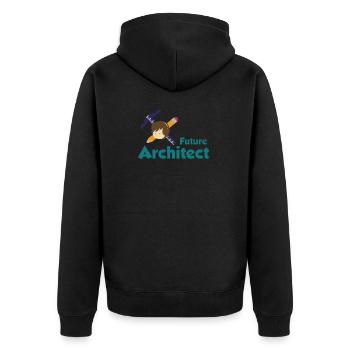 Future architect! Architecture gift idea - Unisex Premium Organic Zip Hoodie - black - Back - Nico (187cm)