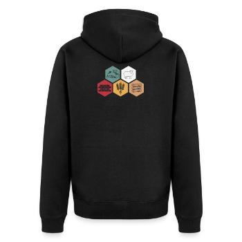 Ore sheep stone wheat wood board game gift - Unisex Premium Organic Zip Hoodie - black - Back - Nico (187cm)
