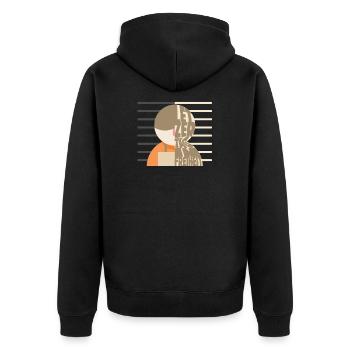 Letzter Tag in Freiheit! - Unisex Premium Bio Zip Hoodie - Schwarz - Hinten - Nico (187cm)