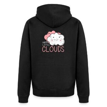 Happy Little Clouds Gift Cute kids girl - Unisex Premium Organic Zip Hoodie - black - Back - Nico (187cm)