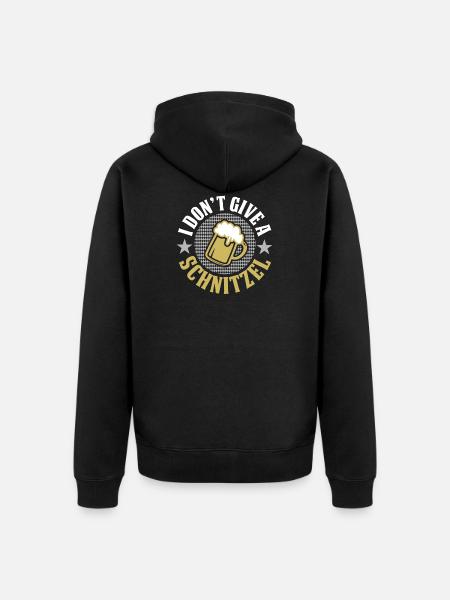 Funny design beer & schnitzel - Unisex Premium Organic Zip Hoodie - black