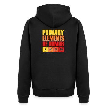 Éléments primaires de l'humour - Veste à capuche bio Premium Unisexe - noir - Dos - Nico (187cm)
