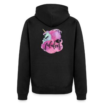 Licorne Fabuleux / Fantastique - Veste à capuche bio Premium Unisexe - noir - Dos - Nico (187cm)