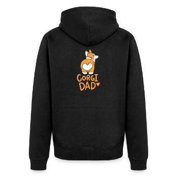Corgi chien anniversaire cadeau idée chien race mignonne - Veste à capuche bio Premium Unisexe - noir - Dos - Nico (187cm)